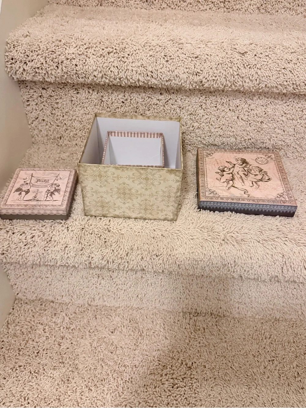 Set of 2 Ashland Signature Vintage-Style Decorative Keepsake Boxes